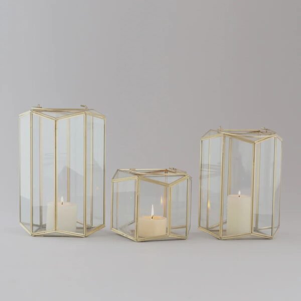 Glass Brass Candle Holder